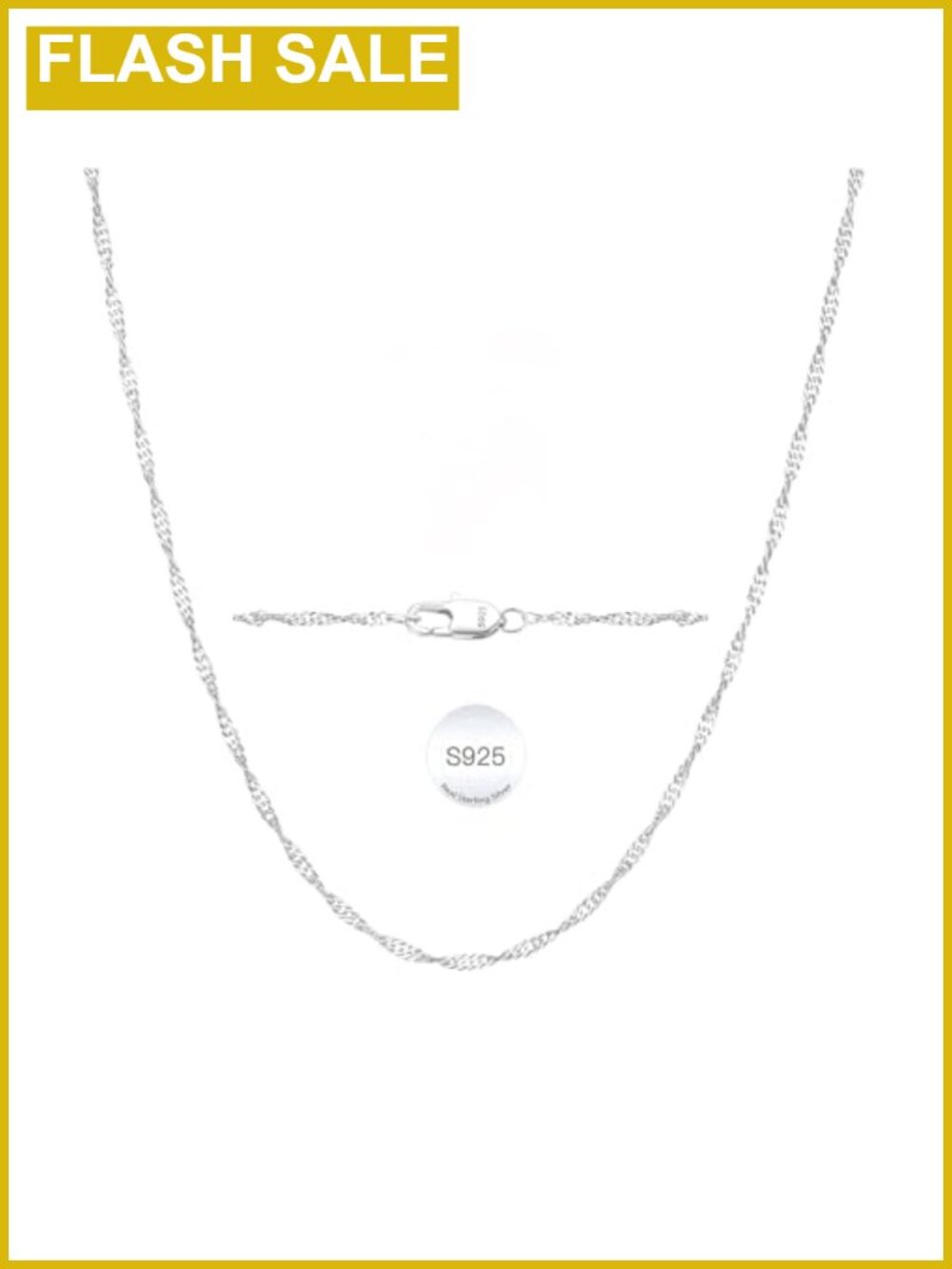 925 Sterling Silver Chain Necklace for Women 18 Inch